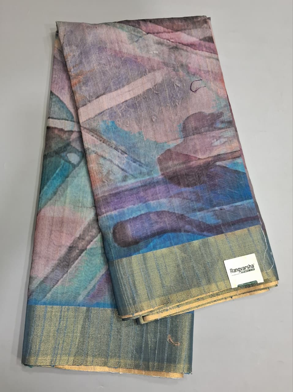 Multicolour Digital Printed Matka Silk Saree