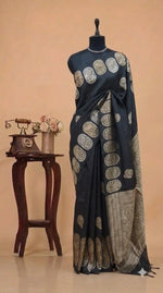 Black Pure matka silk saree 