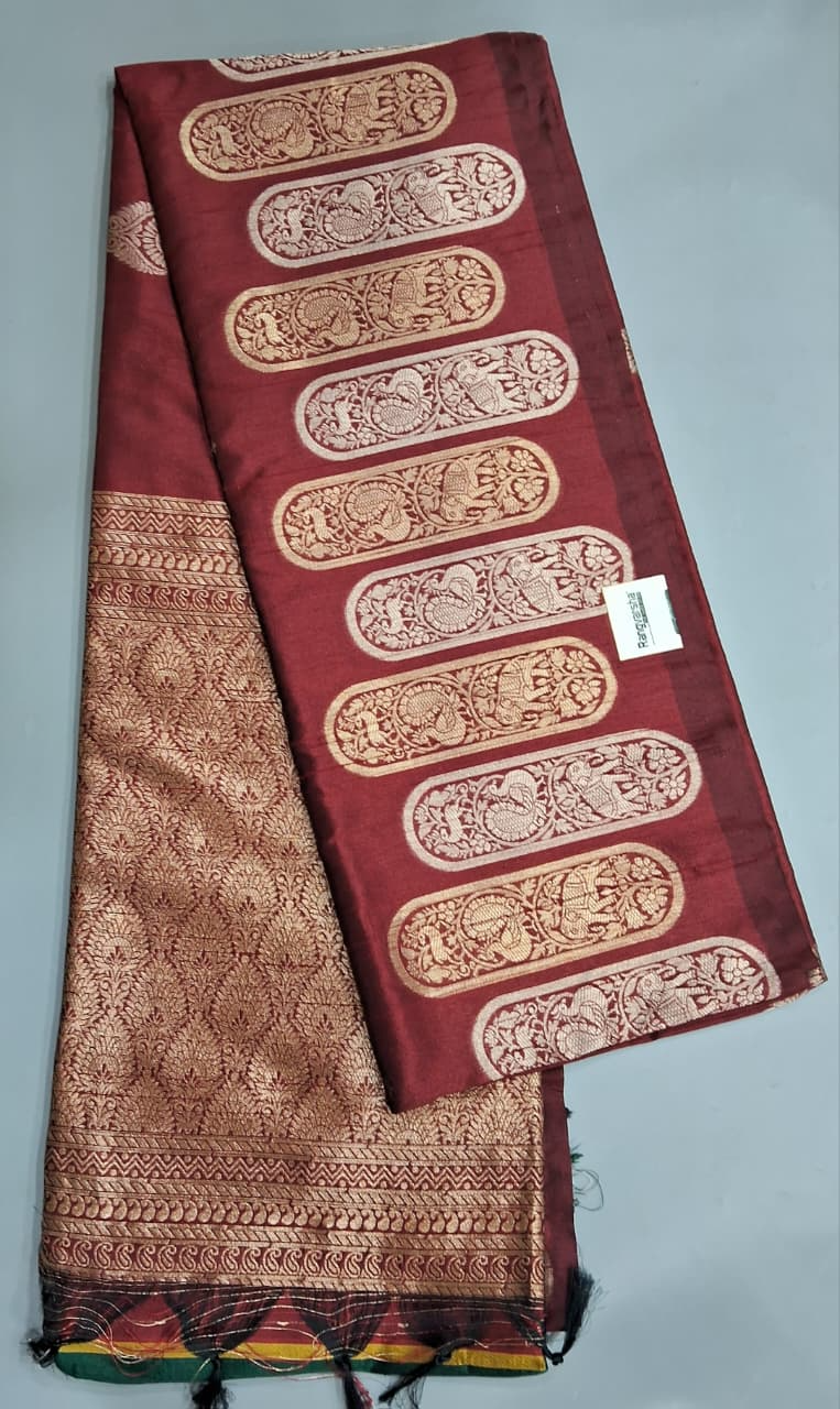 Maroon Matka Silk Saree