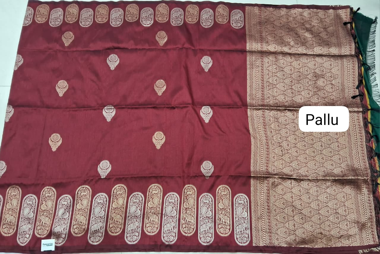 Maroon Matka Silk Saree PALLU