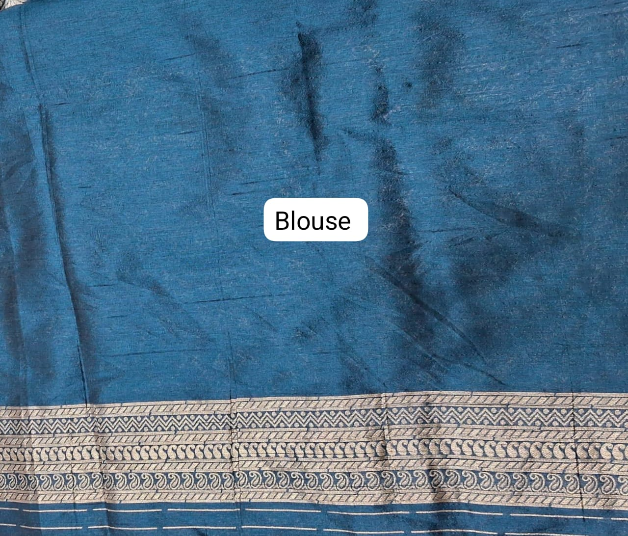 Dark Blue Matka Silk Saree Blouse