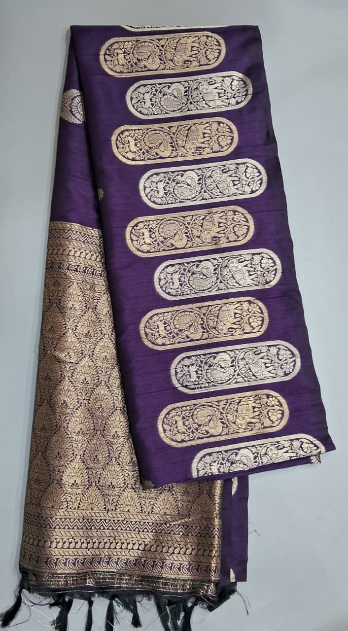 Purple Matka Silk Saree 