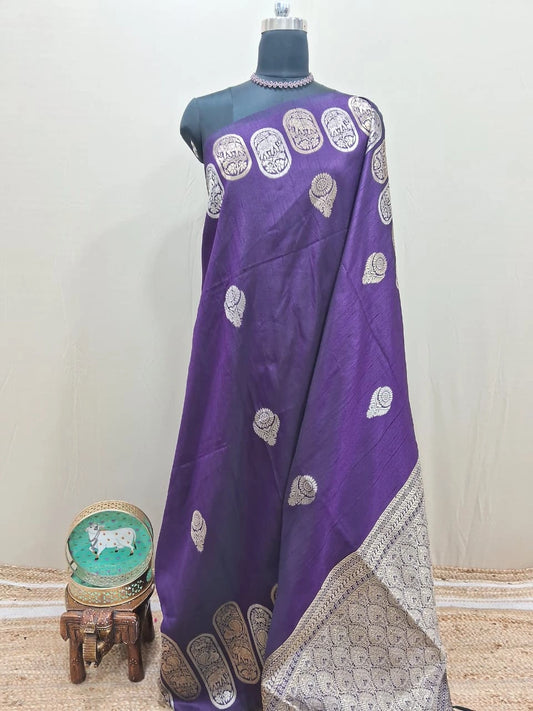  Purple Matka Silk Saree 