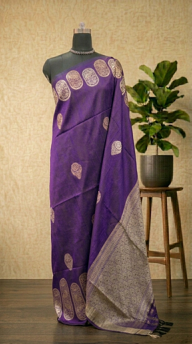 Purple Matka Silk Saree 