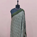 Olive Green Modal Silk Saree 1