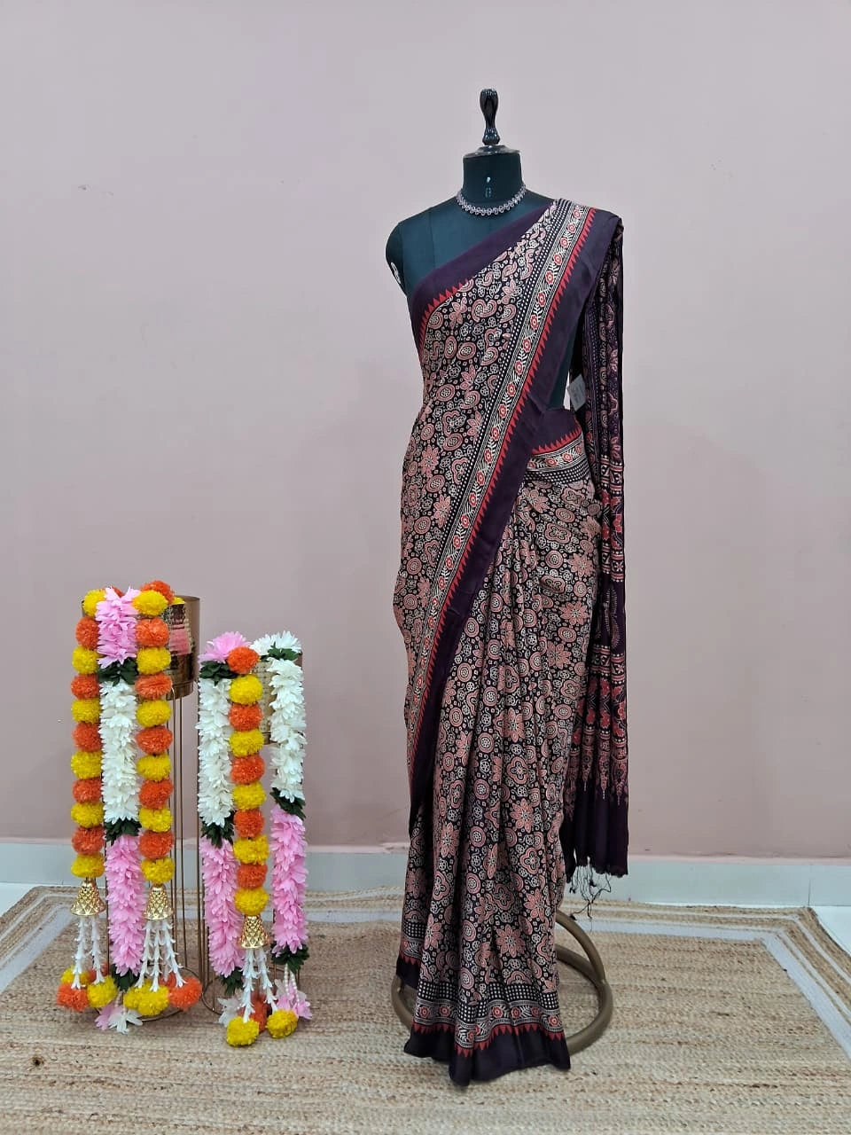 Dark Wine Modal Silk Saree