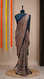 Navy Blue Modal Silk Saree