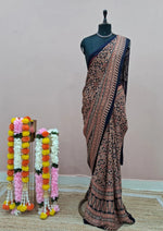 Navy Blue Modal Silk Saree