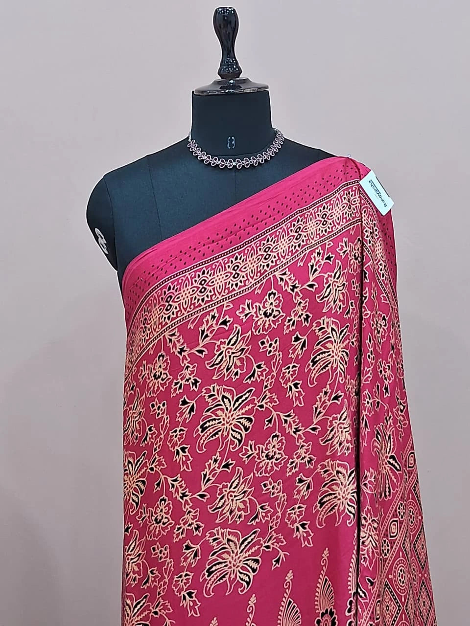 Rani Pink Modal Silk Saree 1
