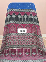 Royal Blue Modal Silk Saree pallu