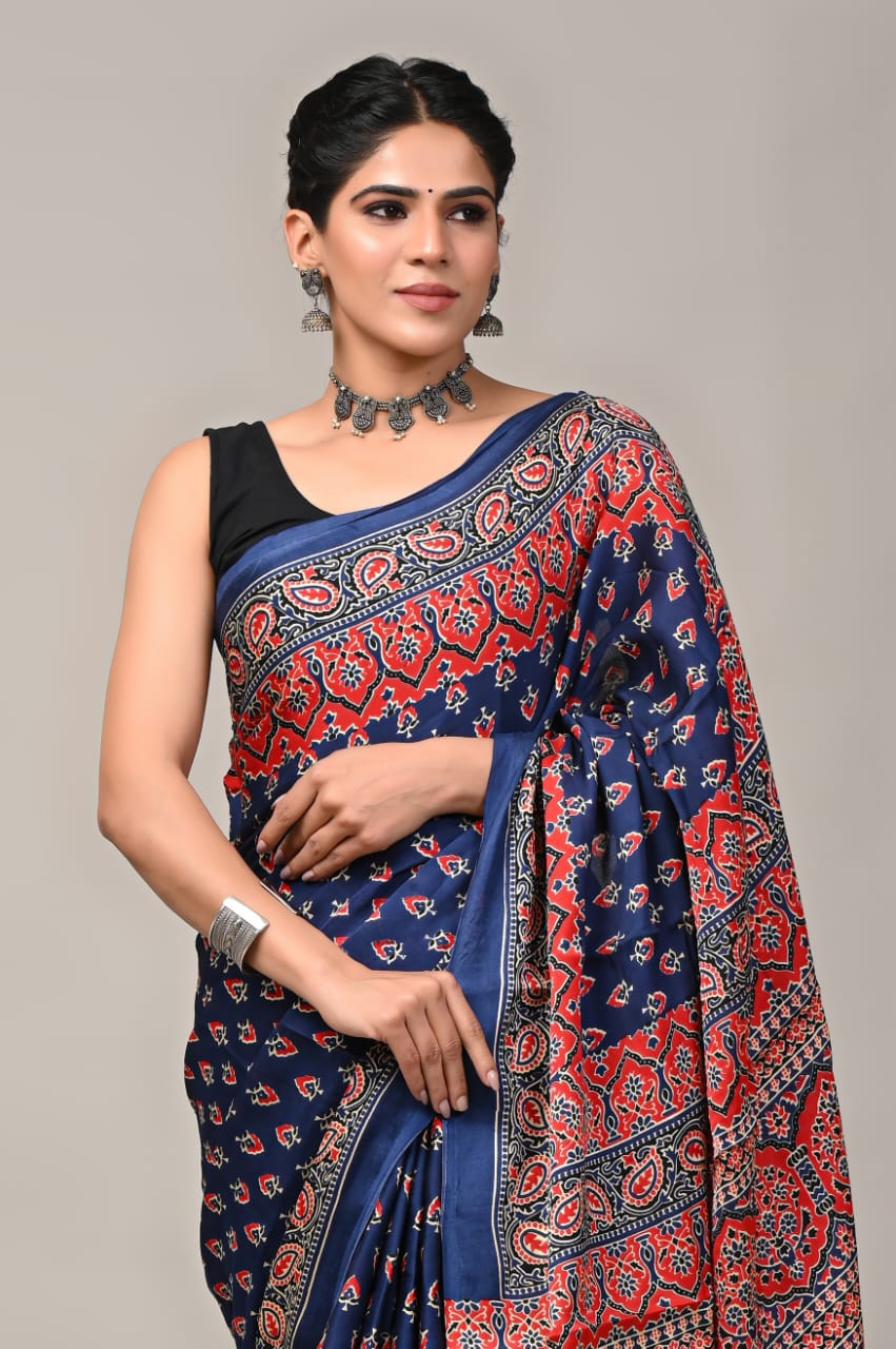 Royal Blue Modal Silk Saree