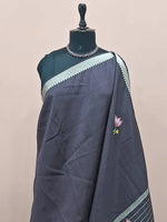 Light Black Mangalgiri Silk Saree 1