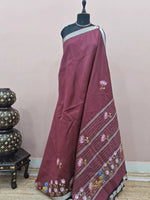 Maroon Mangalgiri Silk Saree 