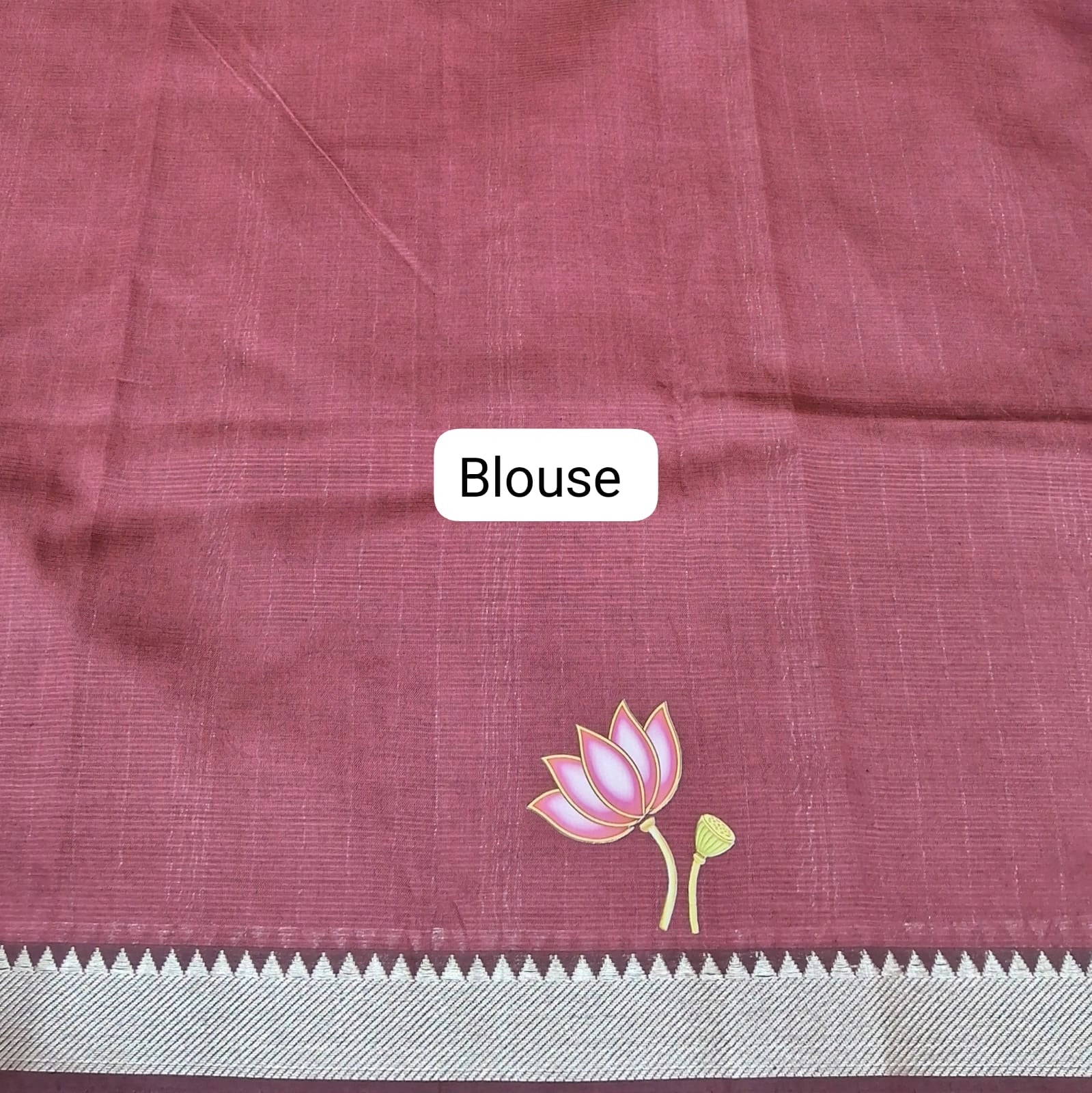 Maroon Mangalgiri Silk Saree Blouse