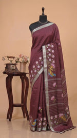 Maroon Mangalgiri Silk Saree 