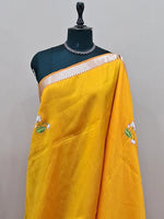 Yellow Mangalgiri Silk Saree 1
