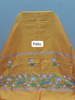 Yellow Mangalgiri Silk Saree Pallu
