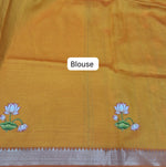 Yellow Mangalgiri Silk Saree Blouse