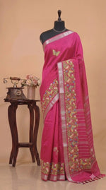 Pink Mangalgiri Silk Saree
