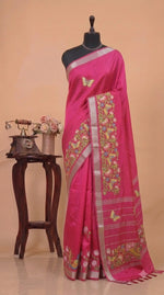 Pink Mangalgiri Silk Saree