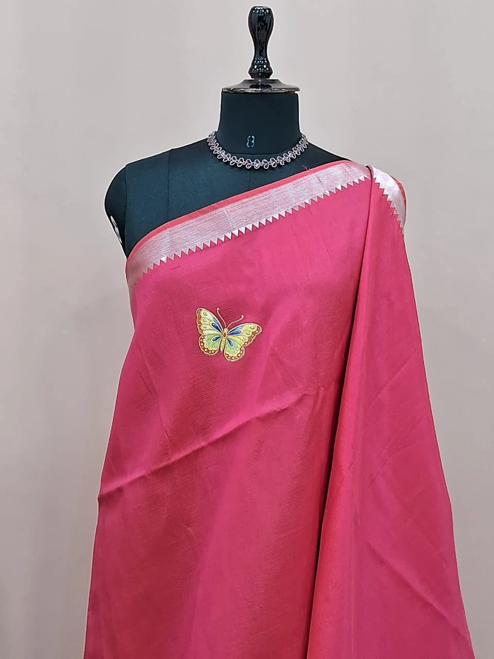 Pink Mangalgiri Silk Saree 1