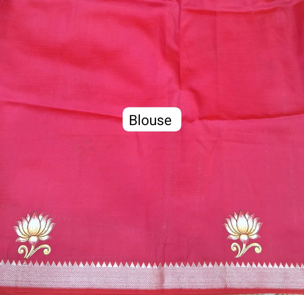 Pink Mangalgiri Silk Saree Blouse