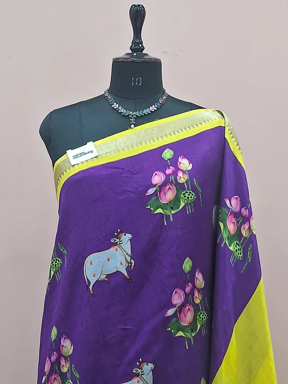 Purple Mangalgiri Silk Saree 1