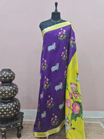 Purple Mangalgiri Silk Saree