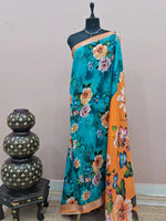 Peacock Green Mangalgiri Silk Saree