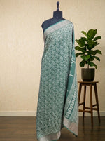 Green Maheshwari silk saree