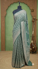 Green Maheshwari silk saree 