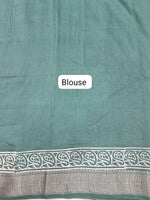 Green Maheshwari silk saree blouse