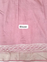 A taupe brown Maheshwari silk saree blouse