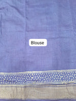 Blue Maheshwari silk saree blouse