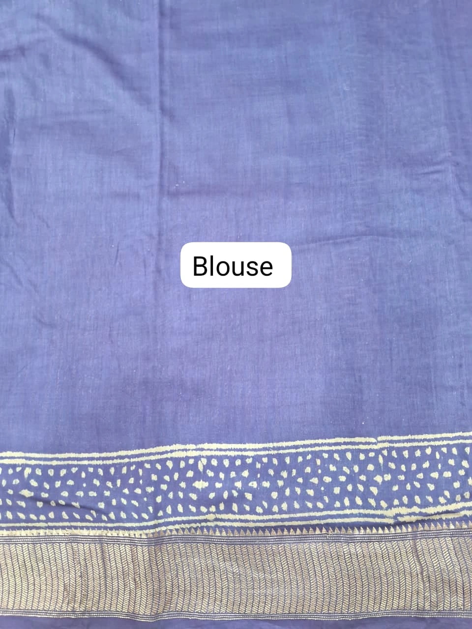 Blue Maheshwari silk saree blouse