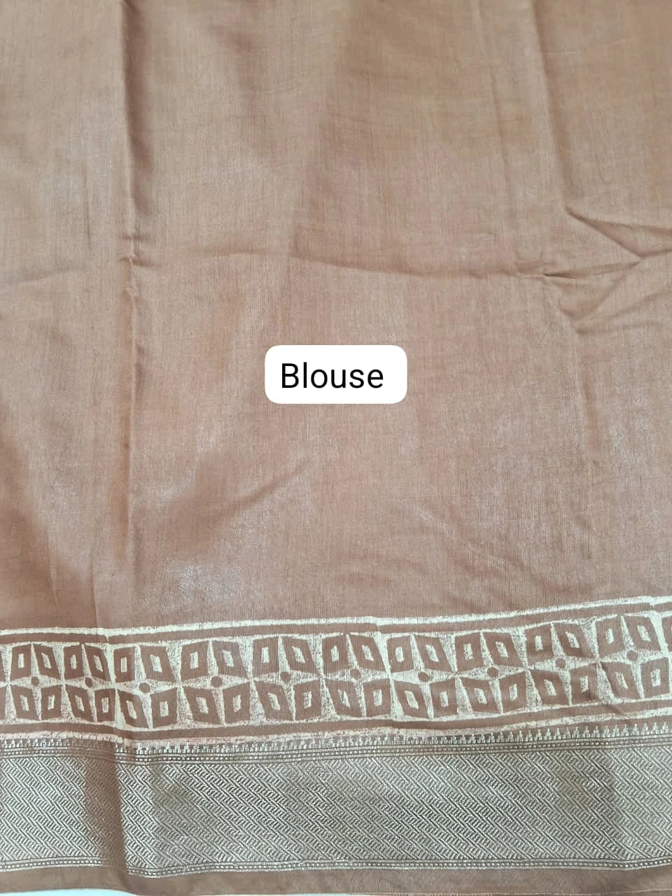A brown Maheshwari silk saree blouse