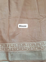 A brown Maheshwari silk saree blouse