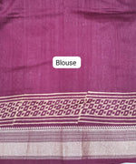 Dark Wine Maheshwari Silk Saree blouse