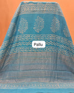 Sky Blue Maheshwari Silk Saree pallu