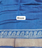 Navy Blue Maheshwari Silk Saree blouse