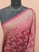 Maroon Maheshwari Silk Saree 1