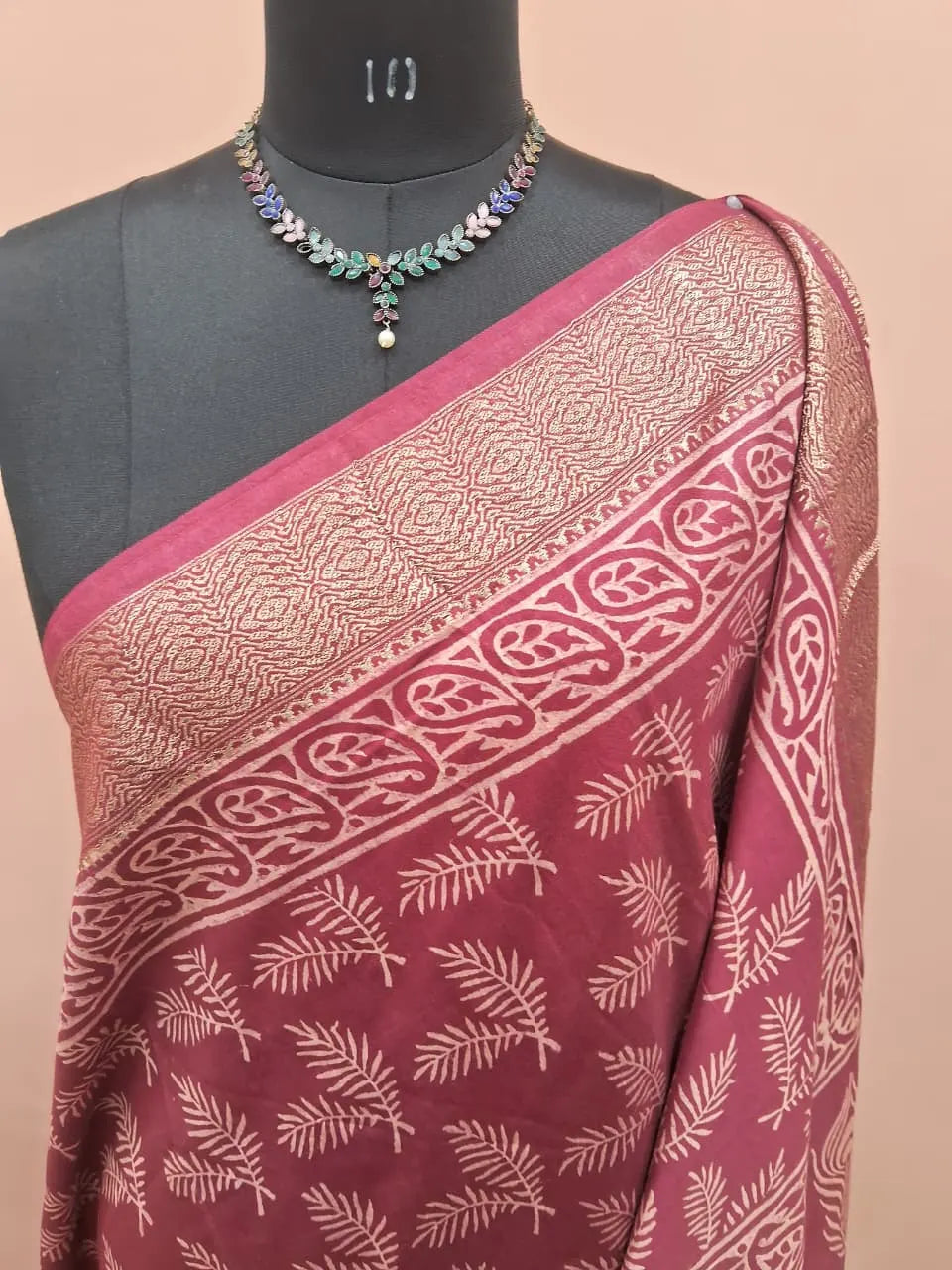 Maroon Maheshwari Silk Saree 1