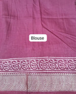 Maroon Maheshwari Silk Saree blouse