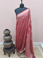 Rust Red Maheshwari Silk Saree 