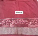 Rust Red Maheshwari Silk Saree blouse