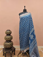 Blue Maheshwari Silk Saree 
