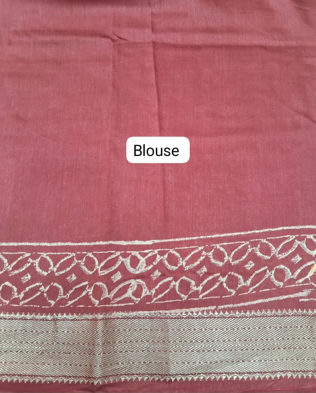 Light Maroon Maheshwari Silk Saree blouse