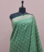 Seafoam Green Maheshwari Silk Saree 1