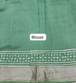 Seafoam Green Maheshwari Silk Saree blouse