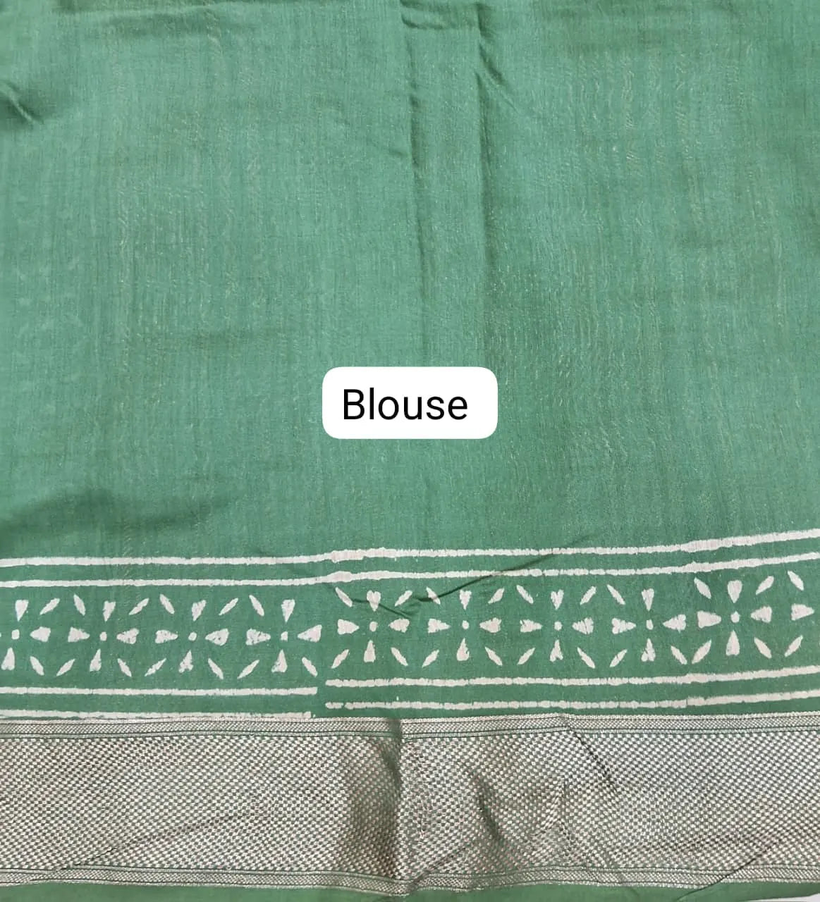 Seafoam Green Maheshwari Silk Saree blouse